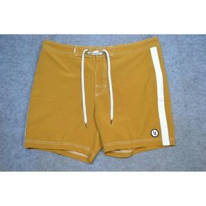Vuori Board Shorts Mens 34 Yellow Stretch Drawstring Back Pocket Swim Trunks 6"